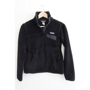 Patagonia Re-Tool Snap-T Fleece Pullover Black Women's X-Small EUC!